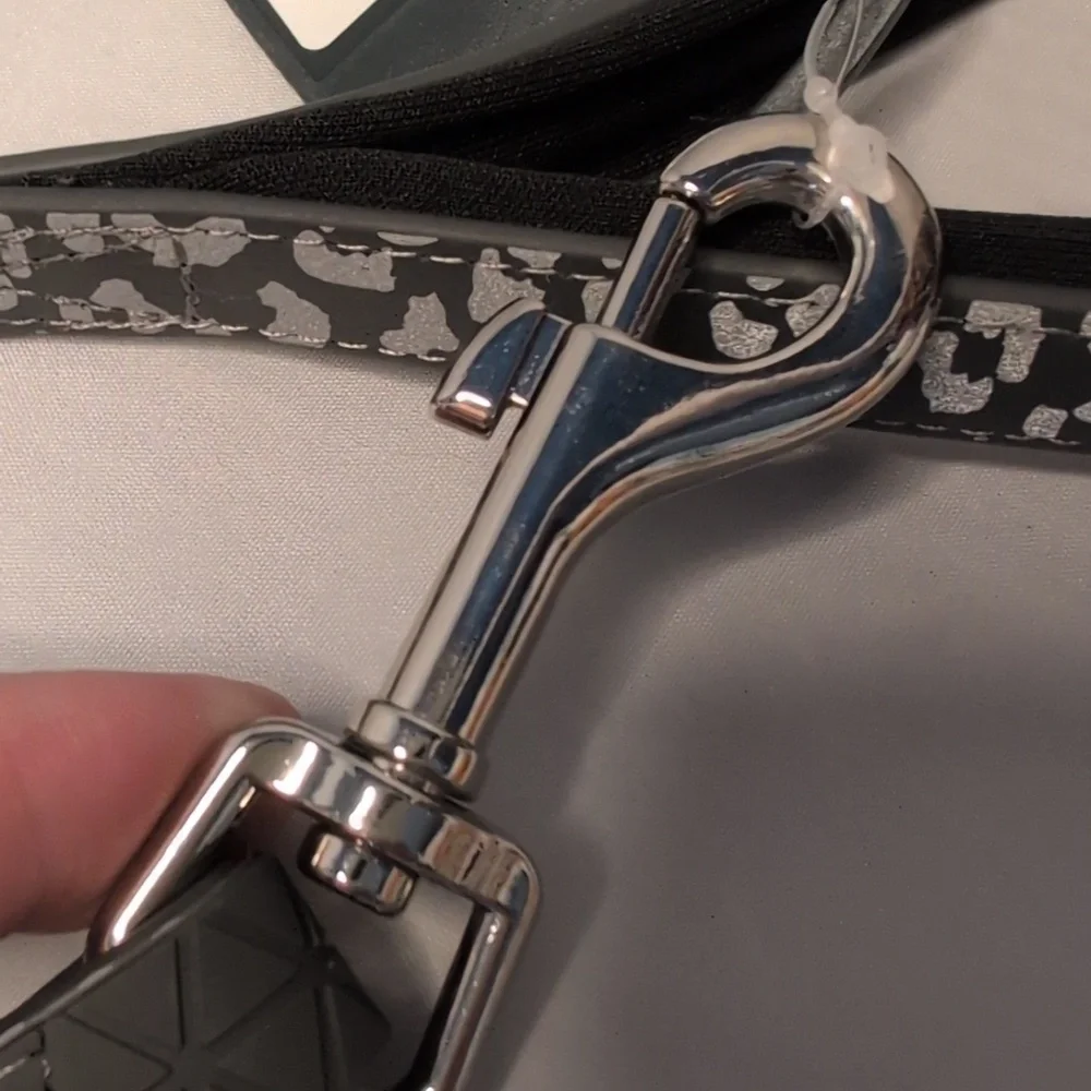 Hunter T-Leash Plastic Grey Reflective Leopard Print Pet Leash
